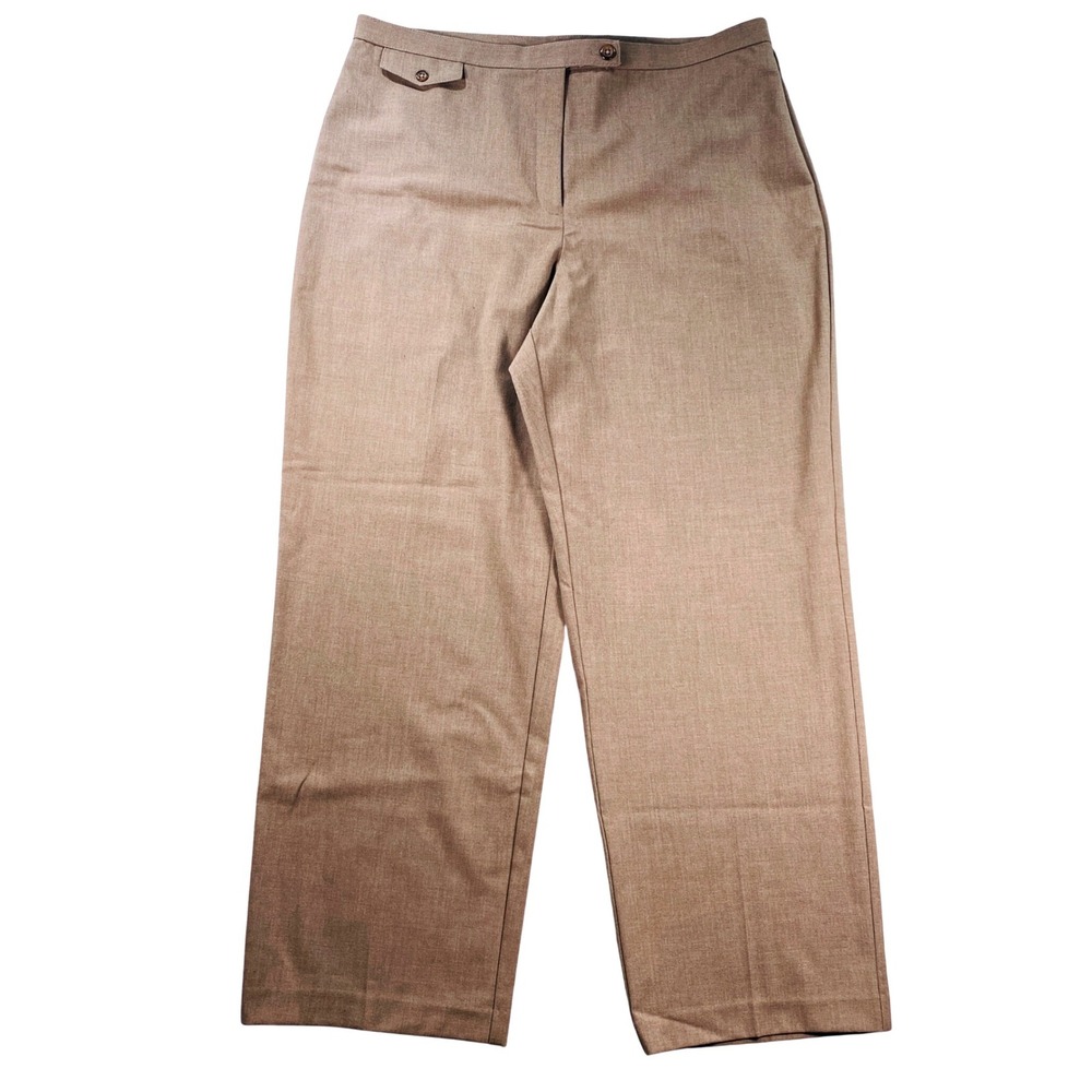 JM Collection Magic Pant Womens 16PS Brown Wide Leg Tummy Control Trousers NWT